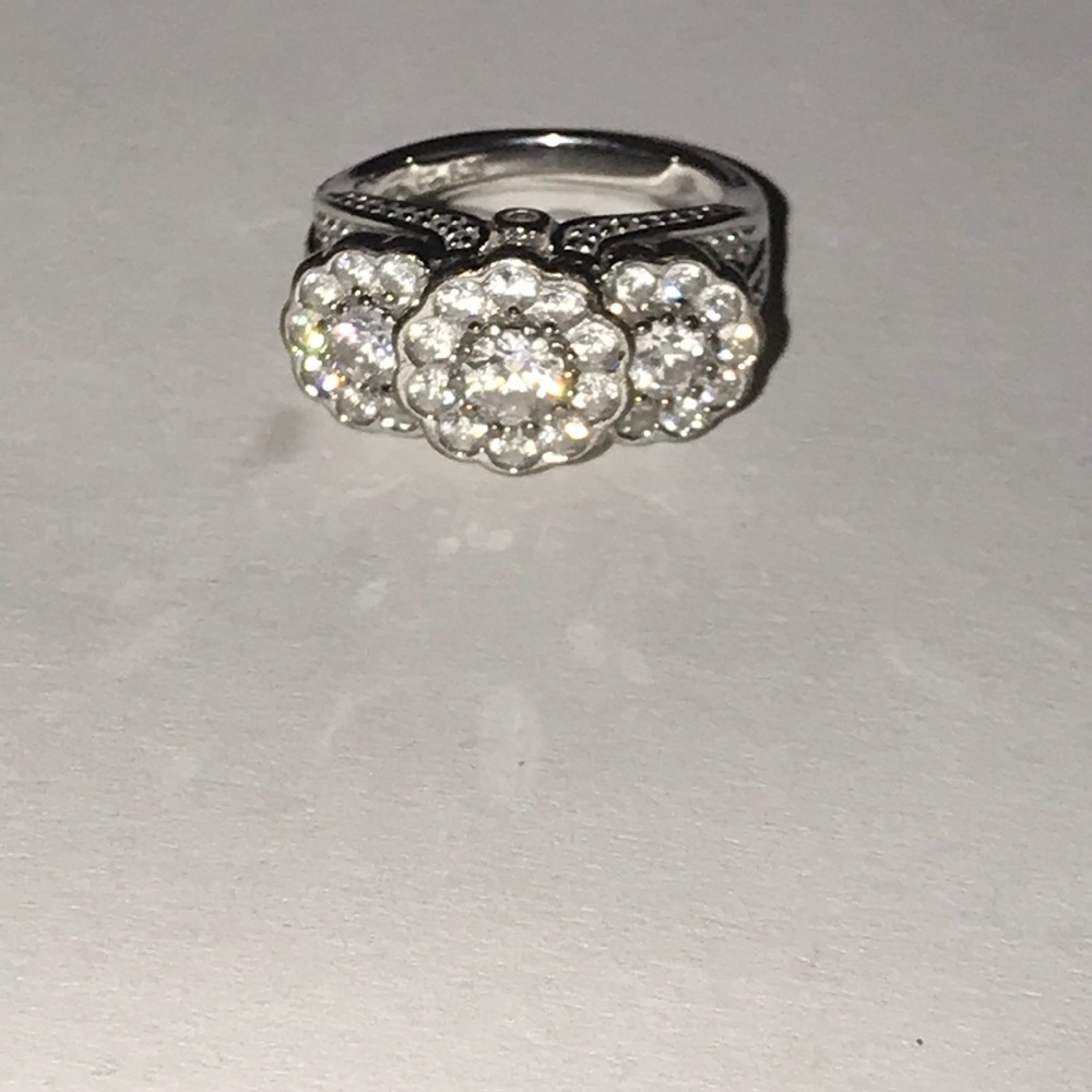 Sterling silver and diamonique ring